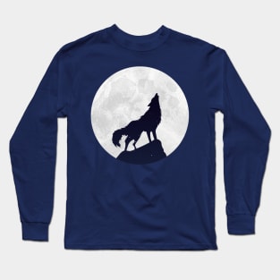 wolf howling to the moon Long Sleeve T-Shirt